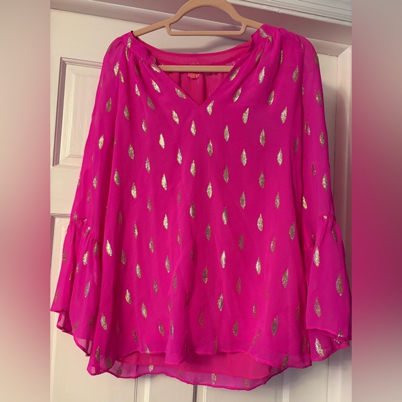 Lilly Pulitzer Matilda Top in Pink Diamond Metallic - Picture 3 of 6